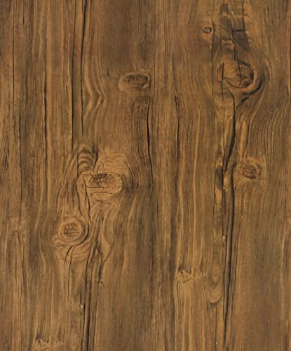 CiCiwind Wood Vinyl Wrap Self Adhesive Wallpaper Brown Wood Effect Sticky Back Plastic Peel and Stick Contact Paper Brown Faux Worktop Vinyl Covering Wall Table Furniture Stickers 42×200cm