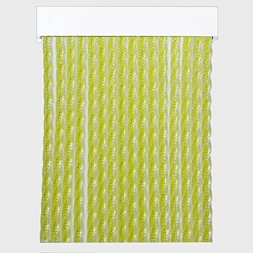 Cortinas - Tenda in corda per esterni, in plastica PVC e barra in alluminio, ideale per terrazze e verande, anti-mosche, giallo, 210 x 90 cm