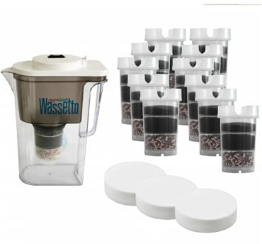 Wasserfilter AcalaQuell® Großes Einsteigerpaket für 2 Jahre - Wassetto weiß – Aktivkohle Wasserfilter | Höchste Filterleistung - mehrschichtig | BPA u. BPB frei | ReNaWa® - Technology |