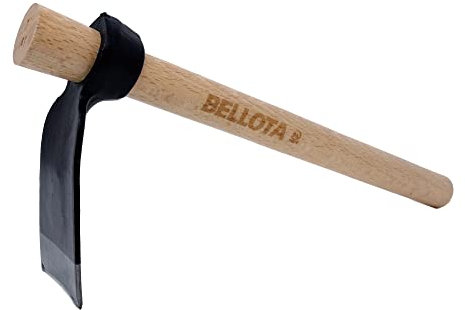 Bellota HOE232AW400P- Azadilla Forjado de Acero Especial para Zonas de rocalla, con Mango de Madera y Sistema antigiro.
