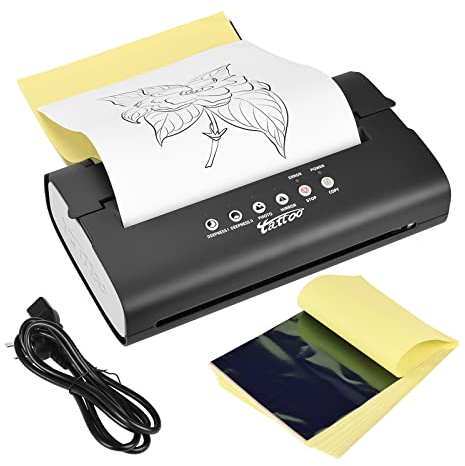 ATOMUS Black Tattoo Transfer Machine with 20pcs Tattoo Transfer Paper Stencil Copier Printer 1.2kg