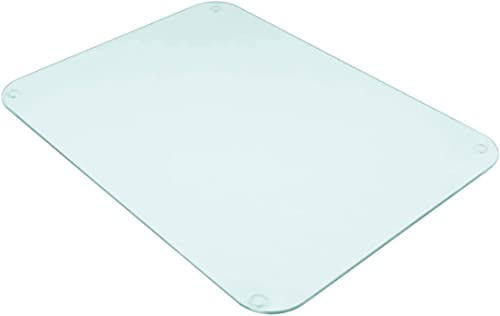 Biznest Clear Tempered Glass Kitchen Worktop Saver/Chopping Board Clear Surface Protector Round Corners - 60 X 40Cm