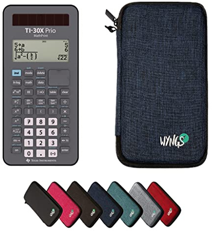 TEXAS INSTRUMENTS CALCUSO Sparpaket: TI-30X Prio MathPrint + WYNGS Schutztasche blau + Erweiterte Garantie von CALCUSO