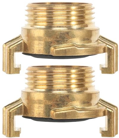 Raccordo rapido in ottone, 2 connettori per tubo da giardino, in ottone, attacco rapido per tubo da giardino, filettatura esterna per tubo da giardino, connettore a innesto