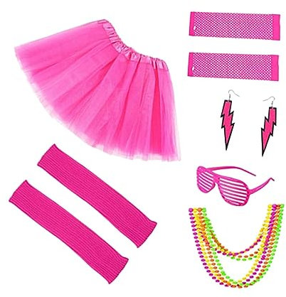 SHERCHPRY 6St Brillen für Frauen espejuelos para mujer frauen halsketten damen brille Netzstrümpfe Handschuhe Neon-Halskette Ohrringe bilden Fischernetz Requisiten 80er