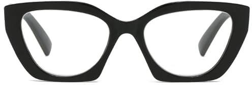 Lanomi Mode Katzenauge Lesebrille Damen Herren Kunststoff Cat Eye Rahmen Lesehilfe High Definition Sehhilfe Polygon Brille mit Sehstärke