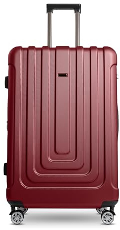 SPARSANDO Hartschalen Kofferset | ABS Hartschale Gepäcktrolley | Zahlenschloss & 360° drehbare 4 Rollen | Teleskopgriff | wasserdicht & Dirt-Repellent Gepäck (Bordeaux, (XL) Check-in Gepäck)