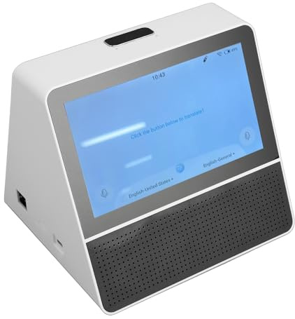 Dispositivo Traduttore Linguistico Doppio Touchscreen da 7 Pollici, Traduttore Bidirezionale Vocale Bidirezionale 121 Lingue, Dispositivo di Traduzione da Scrivania Cablato Rj45