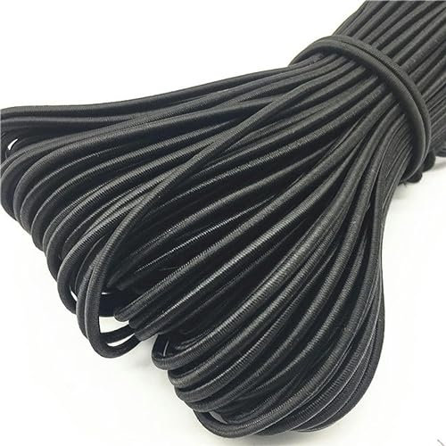 Cordón elástico,cinta elástica para costura, Bandas de goma elásticas redondas blancas/negras de 1MM/2MM/3MM, cuerda elástica for ropa de boda, cinta elástica for accesorios de costura DIY(Black 5mm,5