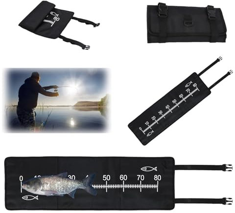 IAZHENJane Fishing abhakmatte Angeln abhakmatte 98x30cm Fishing Maßband zum Angeln Faltbare karpfenangelmatte,Tragbar Karpfen Angelzubehör,Anfänger Outdoor Karpfen Forellenangeln (Schnallenstil)