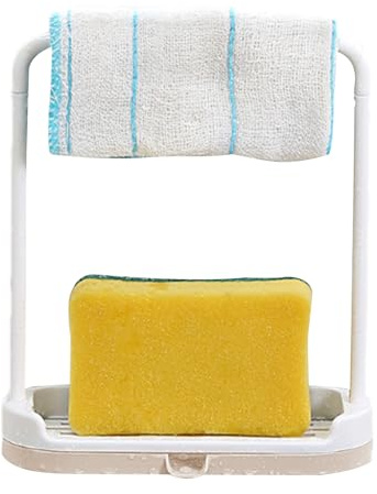 Soporte para esponja para fregadero de cocina, soporte para fregadero para cocina - Soporte para estante de almacenamiento para fregadero,Colgador de paños para platos, toallero, estante de drenaje de