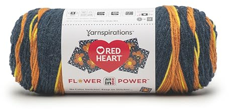 Rött hjärta allt-i-ett blomma kraft katelli bronsgarn – 3-pack med 250 g – 100% akryl – #4 kamgarn (medium) – 417 meter – stickning/virkning