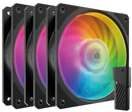 Cooler Master Mobius 120P ARGB 3-Pack Fan Kit 120mm ARGB Fan + AI Mini LED Controller PC Case Fan Set Black MFZ-M2DN-243P2-R1 FN2326