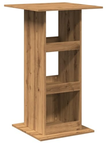 vidaXL Bartisch mit Ablagen Artisan-Eiche 60x60x102 cm Holzwerkstoff