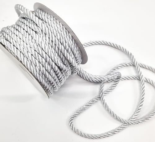 Kordel ca.15m x 4mm Drehkordel KORDELBAND Dekoband SCHLEIFENBAND Schnur (Helles Silber)