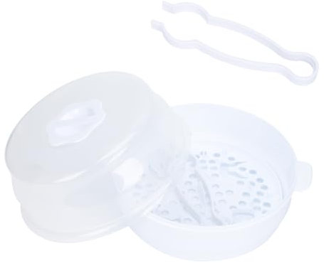 JOINPAYA Contenedor Para Microondas y Soporte Para Escurridor De Biberones Para Bebés, Blanco, Compatible Diversas Marcas, Diseño Cubierta Para Higiene y Organización, Uso Doméstico, 1 Unidad