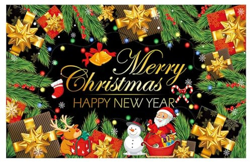 Christmas Photo Banner, Holiday Decoration Banner, Large Background Banner, Photo Booth Banner, Rustic Wall Backdrop Christmas Photography Backdrop with Rustic Wall Design for Holiday Photos
