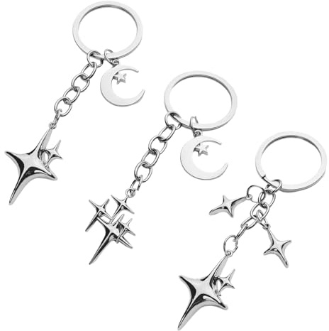 3 Morceaux De Porte-Clés De Lune, Porte-Clés en Acier Inoxydable, Porte-Clés Simples Et Polyvalent, Porte-Clés pour Femmes, Porte-Clés Créatif.