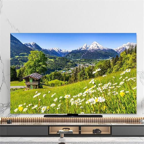 Hixingo Cubierta Antipolvo para TV, Funda para Televisor Elástico Protector para Smart TV, Cubierta de Televisión Pantalla de Funda Modas impresión Paisaje (Margarita,75)