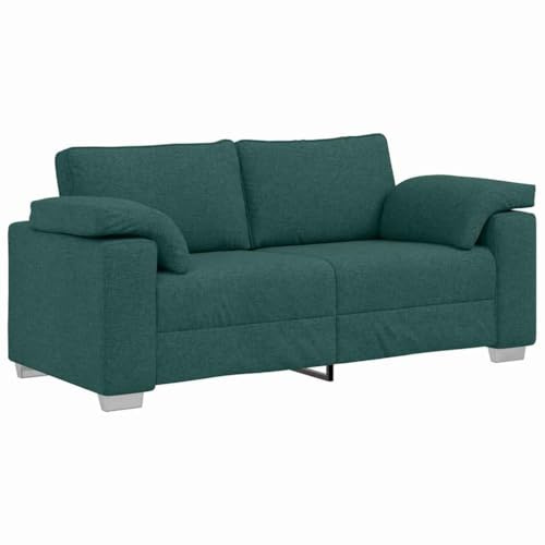 vidaXL Sofa Dunkelgrün 180 x 80 x 82 cm Stoff, Wohnzimmer Sofa, modernes rechteckiges Design, atmungsaktiver Stoff, Bequeme Polsterung, breite Armlehnen