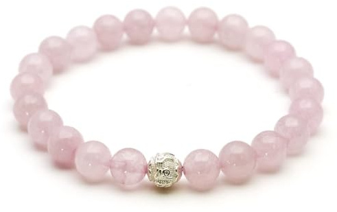 BERGERLIN Naturstein Perlenarmband Damen Herren, 8mm, 925 Silber | Naturstein Armband Damen 8mm: echte Heilsteine, 925 Silberperle mit Mantra – vom deutschen Prüflabor bestätigt.