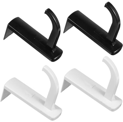 Yuanchu 4 Pack Monitor Headphone Stand Hook, Adhesive Headset Holder Hanger Gaming Earphones Hanger for Monitor Screen Edge, Desk, Wall Mount to Save Space, Over Ear Earphone Gaming Accessories