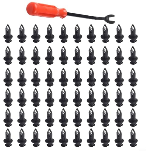 Eawfgtuw Clip per parafango in plastica con strumento di rimozione, 100 rivetti per carrozzeria TRX680 TRX650 TRX500, per Polaris per Sportsman per RZR, per KingQuad, 8 mm di fissaggio per finiture e