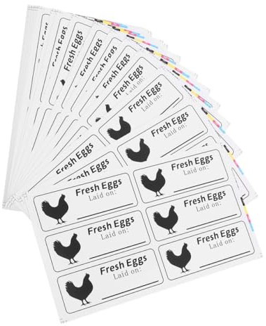 TOYZFRIENDY Writable Egg Carton Labels 100 Self-Adhesive Chicken Farm Stickers Fresh Egg Packaging Date Labels for Market and Farm Use