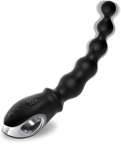 Vibrierende Analkugeln aus Silikon, Analplug mit 10 Vibrationsmodi, Analvibrator zur Prostata Stimulation, Flexible Analperlen mit Zugring, Analspielzeug für Männer, Frauen und Paare