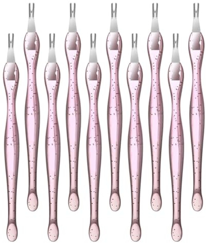 Outil de Manucure Coupe-peaux Rose 10 Pièces Acier Inoxydable | Fourche Incisive pour Retirer les Peaux Mortes, Usage Maison et Salon, Pp
