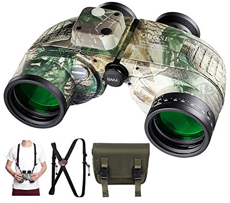 QUNSE 10X50 Marine Binoculars Adults Waterproof Rangefinder Compass