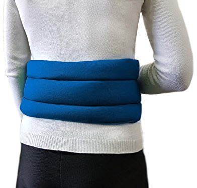 FASCIA DORSALE TERMICA -Blu- Riscaldante con Noccioli di Ciliegia per Collo, Spalle, Schiena, Addominale, Cervicale, Lombare, Scaldacollo, Antistress, Effetto Massaggiante, Riscaldabile in Microonde