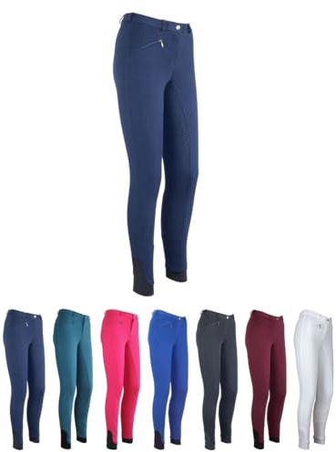 RL24 - Kinder-Reithose Flex Basicline | Reiterhose für Mädchen & Jungen | Silikon-Vollbesatzreithose | hautfreundlich, atmungsaktiv & elastisch | Reitleggings in Dunkelblau in Größe 146