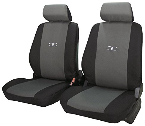 Carfactory - Fundas delanteras para asientos de coche universales, modelo SILVER, color gris,negro. 4 piezas.