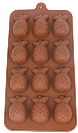Moule à chocolats en silicone ananas I Moule à glaçons I Moule à chocolat I Moules I Moule à chocolat I 22 x 10,5 x 1,5 cm I Pina, pin, fruits du sud I Couleur : marron