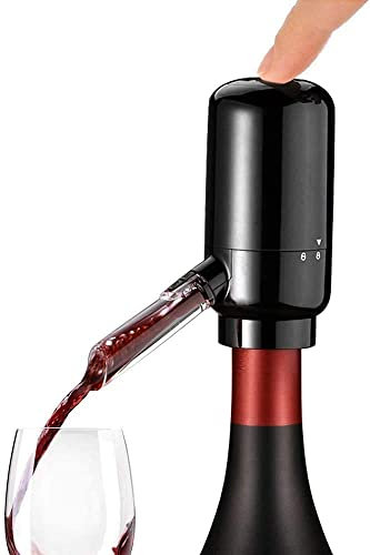 Versatore per vino, decanter elettrico per ossidazione accelerata, senza gocciolamento e lavabile, ottimo regalo per gli amanti del vino o per uso personale (nero)