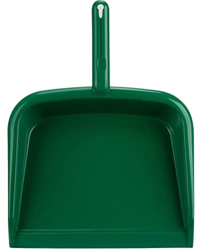 SPARTA Large Handheld Dustpan with Hanging Hole, Heavy-Duty Plastic Dustpan with Wide Lip for Countertops and Surfaces, Plastic, 10 Inches, Green, (Pack of 12)