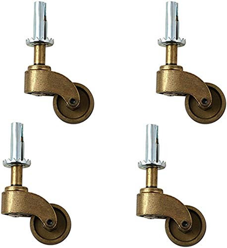 BOCbco Lenkrollen Mit Vorbau,Möbelrollen Aus Zinklegierung,Schwerlast-Lenkräder,Antike Vintage Massive Rollen,360-Grad-Lenkrollen,Für Sofas Klavierfüße,Belastung 100Kg,Mit Schrauben,4Er Pack