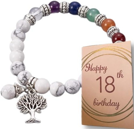 ETANA Chakra Bracelet 18th Birthday Gifts for Girls, Jewellery Present for Her 18 Year Old, Daughter Sister Granddaughter Niece Nest Friend