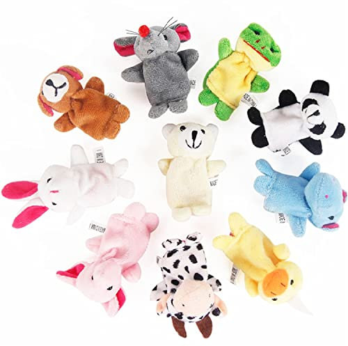 10 Stück Fingerpuppen, Finger Puppet Set, Handpuppen Set Tiere, Kleiner Finger Puppet Set, Mini Stofftiere Fingerpuppen, für Geschichte Zeit Gastgeschenk Fingerpuppen (A)