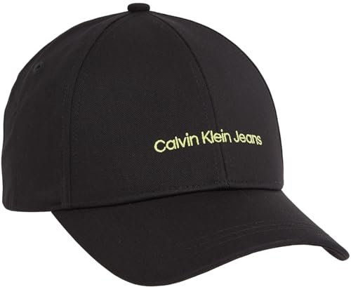 Calvin Klein Jeans Herren Cap Institutional Basecap, Schwarz (Black/Sharp Green),Einheitsgröße