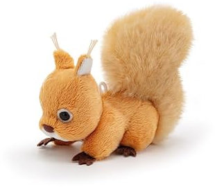 Trudi Sweet Collection 51306 Mini Plüsch Eichhörnchen 8 x 8 x 11 cm, XXS, Plüschfigur Deluxe mit realistischen Details, hochwertiges Kuscheltier mit Schlaufe, als Anhänger möglich, waschbar, Beige