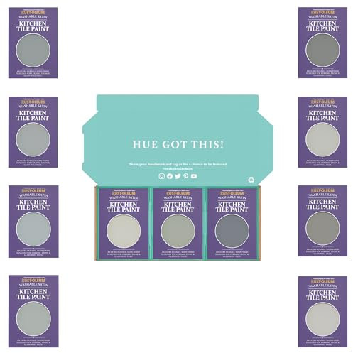 Rust-Oleum Kitchen Wall Tile Paint in Satin Finish – Dusky Greys Tester Box