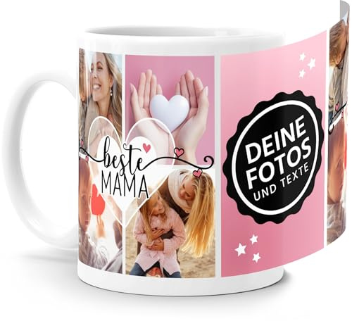 SpecialMe® Tasse mit Foto-Collage personalisiert mit bis zu 9 Bildern Fotogeschenk selbst gestalten für Mama Weiss standard