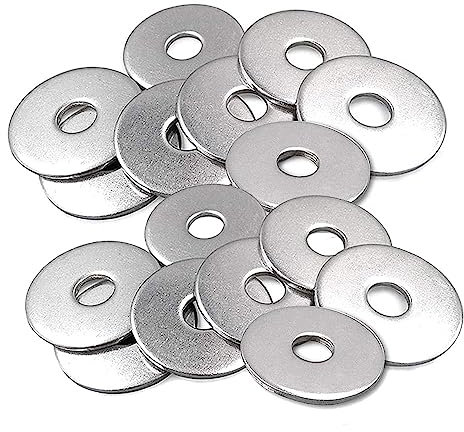 50 Pezzi Rondelle Piatte M5 x 15mm in Acciaio Inossidabile, Rondelle di Riparazione con Grande Diametro Esterno, Rondelle Lisce e Tonde per Viti e Bulloni