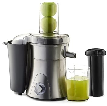 Avilia Estrattore Elettrico 800W con 2 Velocità e Modalità Turbo - Potente e Versatile per Succhi Freschi | Incluse Caraffe da 500ml e 1,5L Contenitore Rifiuti 1.5L