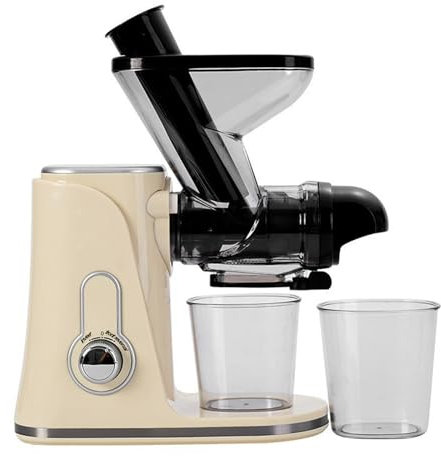 HmLotd Exprimidor de masticación Lenta, exprimidor portátil, Extractor de Jugo automático sin Cortes, Filtro de Doble Capa Espesado de Fruta, Baja Velocidad y presión Lenta, extraíble para Limpieza