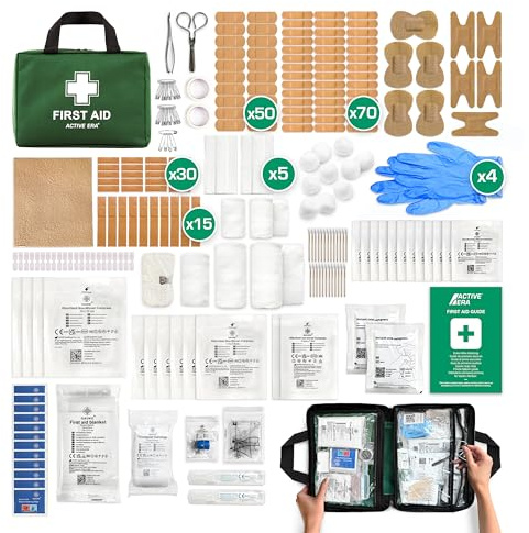 320 Piece Premium First Aid Kit Bag - Includes Eyewash, 2 x Cold (Ice) Packs and Emergency Car Blanket for Home, Office, Caravan, Workplace, Travel