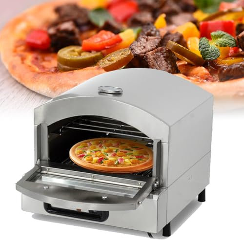 CHONGHAN 2000W Pizza Maker Pizzas Machine, Cool-touch Handle Non-Stick plates Pizza oven & Calzone Maker, Electric Countertop Oven,Heats up to 660°F, for Home or School, Indoor Grill/Griddle