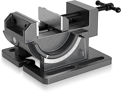 DECAKE Étau de perceuse inclinable Robuste, Angle réglable de 0 à 90 °, étau d'établi en Fonte de Style Berceau, étau de Serrage Industriel pour fraiseuses et perceuses à Colonne (Taille